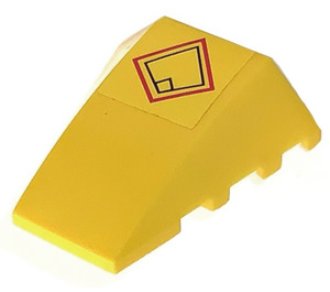 LEGO Yellow Wedge 4 x 4 Triple Curved without Studs with Black and Red Diamonds Sticker (47753)