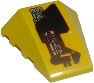 LEGO Geel Wig 4 x 4 Drievoudig Gebogen zonder Studs met Circuitry 7721 (Model Links) Sticker (47753)