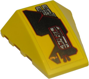 LEGO Yellow Wedge 4 x 4 Triple Curved without Studs with Circuitry 7721 (Model Right) Sticker (47753)