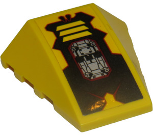 LEGO Jaune Coin 4 x 4 Tripler Incurvé sans Goujons avec Jaune Grille et Argent Circuitry La gauche Autocollant (47753)