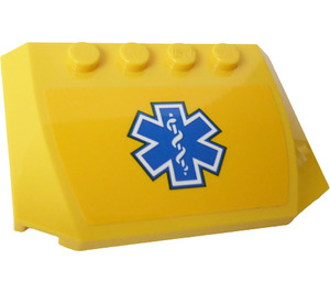 LEGO Yellow Wedge 4 x 6 Curved with EMT Star of Life Sticker (52031)