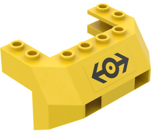 LEGO Yellow Wedge 4 x 6 x 2.333 with Train Logo Sticker (2916)