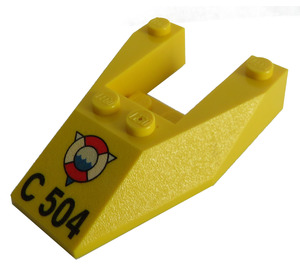 LEGO Yellow Wedge 6 x 4 Cutout with Coast Guard Logo without Stud Notches (6153)