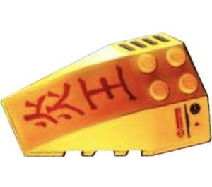 LEGO Yellow Wedge 6 x 4 Triple Curved with Vent and Asian Characters Sticker (43712)
