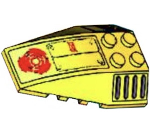 LEGO Yellow Wedge 6 x 4 Triple Curved with Vent and Red Circle Sticker (43712)