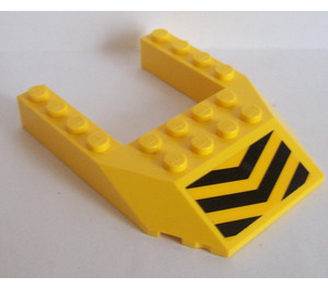 LEGO Yellow Wedge 6 x 8 with Cutout with Black and Yellow Chevrons Sticker (32084)