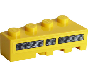 LEGO Geel Wig Steen 2 x 4 Links met Zwart en Geel Vent Sticker (41768)