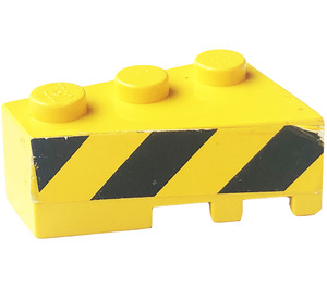 LEGO Yellow Wedge Brick 3 x 2 Left with Danger Stripes (Left) Sticker (6565)