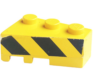 LEGO Giallo Cuneo Mattoncino 3 x 2 Destra con Danger Strisce (Destra) Adesivo (6564)