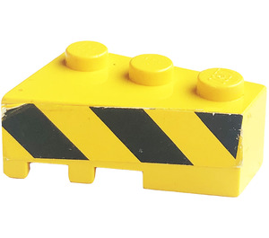 LEGO Yellow Wedge Brick 3 x 2 Right with Danger Stripes (Right) Sticker (6564)