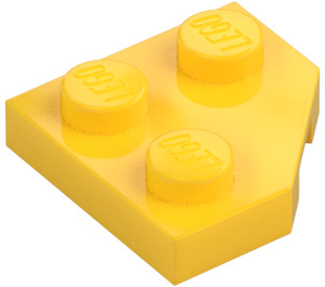 LEGO Žlutá Klín Deska 2 x 2 Cut Roh (26601)