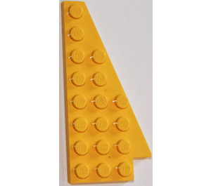 LEGO Yellow Wedge Plate 4 x 8 Wing Right without Stud Notches