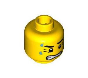 LEGO Jaune Weightlifter Tête (Clou de sécurité) (3626 / 92145)