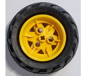 LEGO Yellow Wheel 43.2mm D. x 26mm Technic Racing Small with 3 Pinholes with Tire 68.8 x 36 H Off-Road