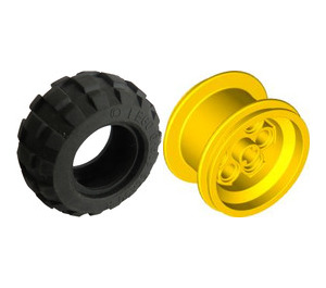 LEGO Yellow Wheel 49.6 x 28 VR with Tyre 56 x 30 R Balloon