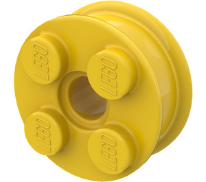 LEGO Yellow Wheel Rim 10 x 17.4 with 4 Studs and Technic Peghole (6248)