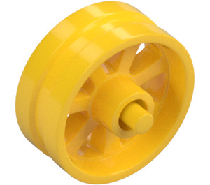 LEGO Yellow Wheel Rim Ø14.6 x 6 with Spokes and Stub Axles (50862)