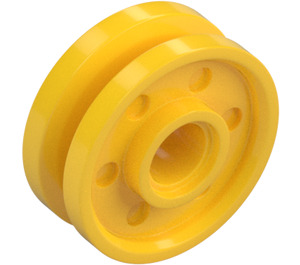 LEGO Giallo Ruota Bordo Ø18 x 7  con raggi profondi e rotore del freno (13971 / 77031)