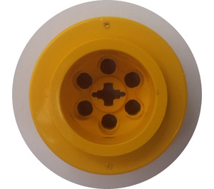LEGO Yellow Wheel Rim Ø30.4 x 22.8 Balloon (43.2 x 28) with '+' Shaped Axle Hole (6580)