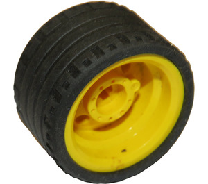 LEGO Yellow Wheel Rim Ø30 x 20 with No Pinholes, with Reinforced Rim with Tire Low Wide Ø37 X 22