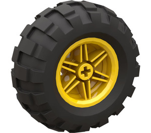 LEGO Yellow Wheel Rim Ø30 x 20 with No Pinholes, with Reinforced Rim with Tyre Balloon Wide Ø56 X 26