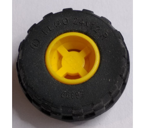 LEGO Yellow Wheel Rim Wide Ø11 x 12 with Notched Hole with Balloon Tire Ø24 x 12