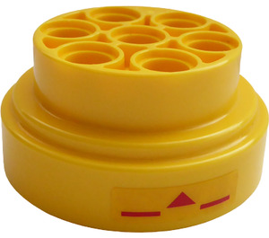 LEGO Yellow Wheel Rim with Naboo Lines and Triangle Design (Both Sides) Sticker Ø31.4 x 16 (60208)