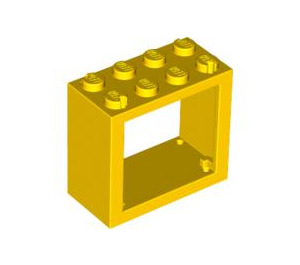 레고 노란색 창문 2 x 4 x 3 둥근 구멍 포함 (4132)