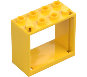 LEGO Żółty Okno 2 x 4 x 3 z kwadratowymi otworami (60598)