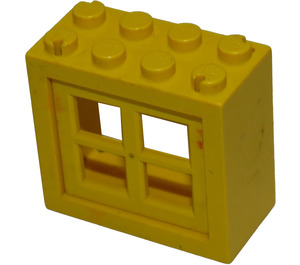LEGO Gelb Fenster 2 x 4 x 3 mit Gelb Panes