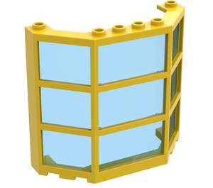 LEGO Yellow Window Bay 3 x 8 x 6 with Transparent Dark Blue Glass (30185)