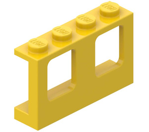 LEGO Jaune Fenêtre Cadre 1 x 4 x 2 avec des tenons pleins (4863)