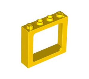 LEGO Gul Fönsterkarm 1 x 4 x 3 (mittknoppar ihåliga, yttre knoppar solida) (6556)