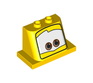 LEGO Yellow Windscreen 2 x 4 x 3 with Luigi eyes (94878)