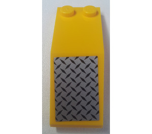 LEGO Yellow Windscreen 2 x 5 x 1.3 with Checkered Plate Mudguard Sticker (6070)