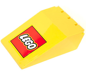 LEGO Jaune Pare-brise 6 x 4 x 2 Canopée avec LEGO logo Autocollant (4474)