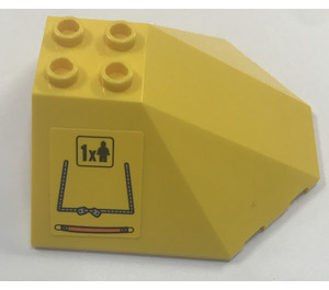 LEGO Gelb Windschutzscheibe 6 x 6 x 2 mit Diagrams Aufkleber (35331)