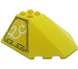LEGO Yellow Windscreen 6 x 6 x 2 with Panel with Hull Plates, Silver Dots and White Smoke (Left) Sticker (35331)