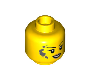 LEGO Yellow Woman in Dirt Bike Helmet Minifigure Head (Recessed Solid Stud) (3626 / 38285)