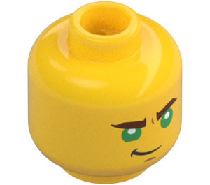 LEGO Keltainen Young Lloyd Garmadon Minihahmo Pää (Upotettu kiinteä nuppi) (3626 / 69208)