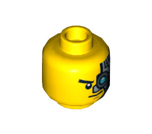LEGO Yellow Zane - Battle Scarred Minifigure Head (Recessed Solid Stud) (3626 / 16218)