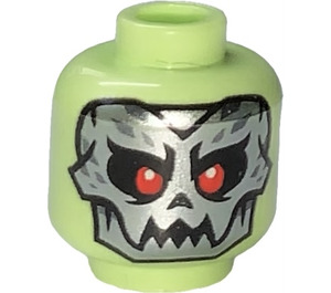 LEGO Yellowish Green Bone King Head (Recessed Solid Stud) (3626 / 101618)