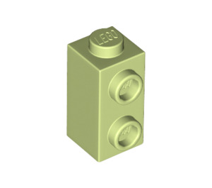 LEGO Gelblich-grün Backstein 1 x 1 x 1.6 mit Zwei Seitenbolzen (32952)