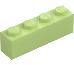 LEGO Gulaktig grønn Kloss 1 x 4 (3010 / 6146)