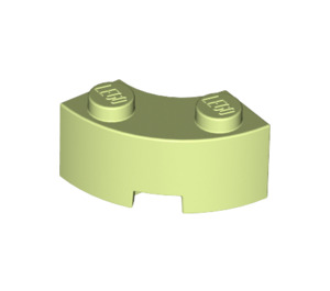 LEGO Geelachtig groen Steen 2 x 2 Ronde Hoek met Stud Notch en versterkte onderkant (85080)