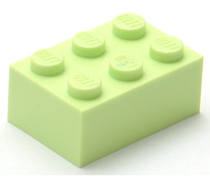 LEGO Geelachtig groen Steen 2 x 3 (3002)