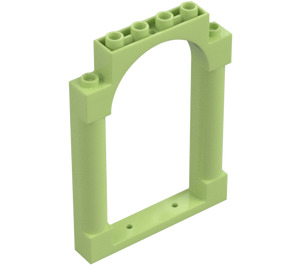 LEGO Geelachtig groen Deur Kader 1 x 6 x 7 met Boog (40066)