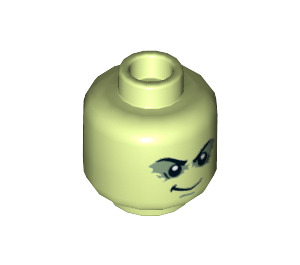 LEGO Yellowish Green Evil Green Ninja Minifigure Head (Recessed Solid Stud) (3626 / 21450)