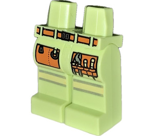 LEGO Vert Jaunâtre Hanches et jambes avec Orange Ceinture et Tools (73200)