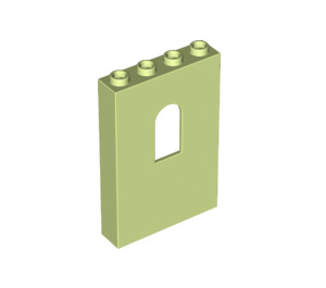 LEGO Geelachtig groen Paneel 1 x 4 x 5 met Venster (60808)